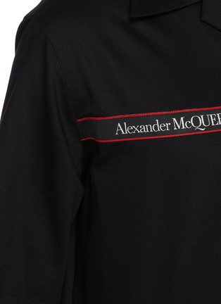  - ALEXANDER MCQUEEN - Logo Stripe Tape Short Sleeve Cotton Shirt