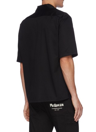 Back View - Click To Enlarge - ALEXANDER MCQUEEN - Logo Stripe Tape Short Sleeve Cotton Shirt