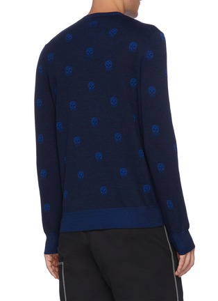 Back View - Click To Enlarge - ALEXANDER MCQUEEN - Allover Skull Jacquard Wool Sweater