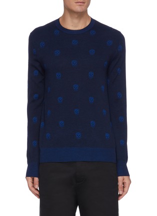 Main View - Click To Enlarge - ALEXANDER MCQUEEN - Allover Skull Jacquard Wool Sweater