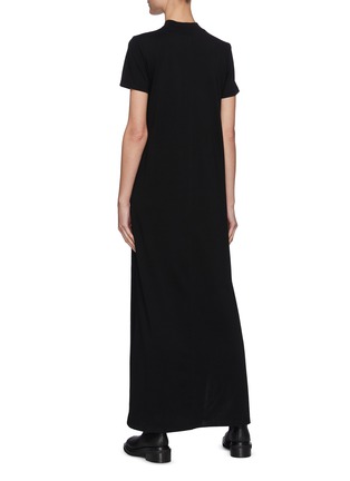 Back View - Click To Enlarge - THE ROW - Short Sleeved Crewneck Cotton Maxi Dress