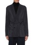 Main View - Click To Enlarge - LEMAIRE - Belted Convertible Shawl Collar Double Breasted Silk Blend Blazer