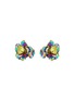 Detail View - Click To Enlarge - ANABELA CHAN - Rainbow Rose' Lab-grown Gemstone 18k gold vermeil stud earrings