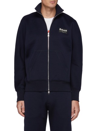 Main View - Click To Enlarge - ALEXANDER MCQUEEN - Logo Patch Double Jersey Track Jacket