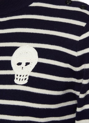  - ALEXANDER MCQUEEN - Crochet Skull Patch Striped Full Needle Rib Sweater