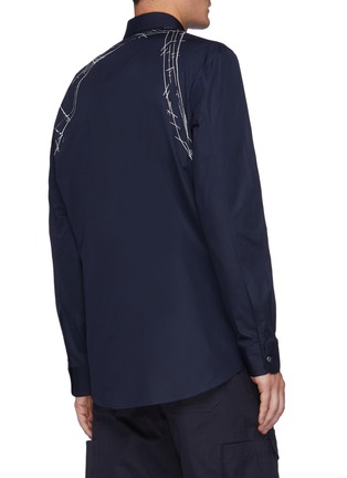 Back View - Click To Enlarge - ALEXANDER MCQUEEN - Printed Harness Cotton Poplin Shirt