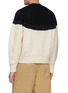 Back View - Click To Enlarge - ALEXANDER MCQUEEN - Colourblock Cable Knit Wool Blend Sweater
