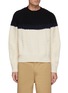 Main View - Click To Enlarge - ALEXANDER MCQUEEN - Colourblock Cable Knit Wool Blend Sweater