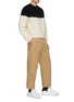 Figure View - Click To Enlarge - ALEXANDER MCQUEEN - Colourblock Cable Knit Wool Blend Sweater