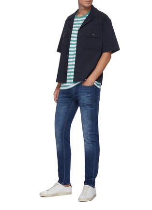 Figure View - Click To Enlarge - DENHAM - Troy Breton' Patch Pocket Striped Jersey T-shirt