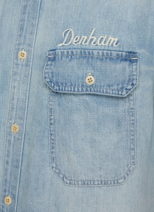  - DENHAM - Henry' Logo Embroidered Short Sleeve Denim Shirt