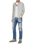 Figure View - Click To Enlarge - DENHAM - 'Razor' 8 years SELVEDGE denim slim distressed jeans