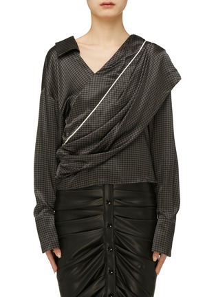 Main View - Click To Enlarge - HELLESSY - HALSEY' HOUNDSTOOTH SILK TOP