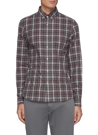 Main View - Click To Enlarge - BRUNELLO CUCINELLI - Tartan Button Down Cotton Flannel Shirt