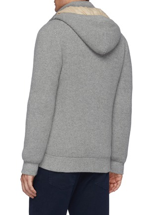 Back View - Click To Enlarge - BRUNELLO CUCINELLI - Detachable Hood Padded Cashmere Knit Jacket