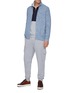 Figure View - Click To Enlarge - BRUNELLO CUCINELLI - Half Zip Colourblock Cotton Sweatshirt