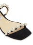 Detail View - Click To Enlarge - JIMMY CHOO - 'Amara 45' pearl strap suede mules