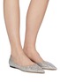 Figure View - Click To Enlarge - JIMMY CHOO -  ''Love Flat' coarse glitter skimmer flats