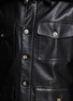  - NANUSHKA - Detachable Collar Flap Four Pocket Leather Jacket