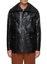 Main View - Click To Enlarge - NANUSHKA - Detachable Collar Flap Four Pocket Leather Jacket