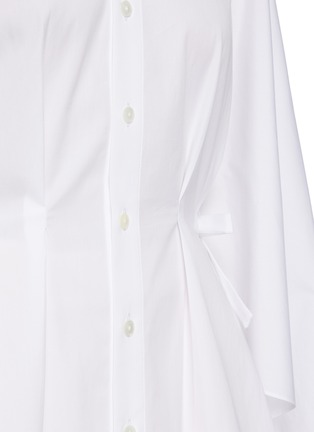  - ROLAND MOURET - 'Golding' Drape Sleeve Cinch Waist Collarless Cotton Shirt