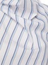  - ROLAND MOURET - Stowe' Cowl Neck Asymmetric Drape Hem Stripe Cotton Top