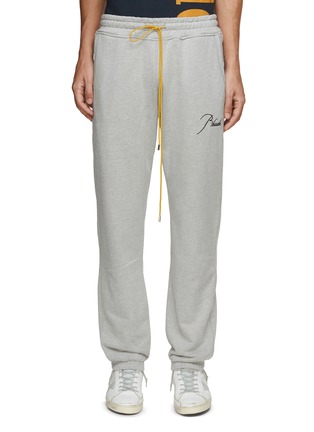 Main View - Click To Enlarge - RHUDE - Logo Embroidered Elongated Drawstring Sweatpants