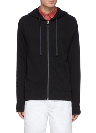 Main View - Click To Enlarge - JAMES PERSE - Supima Cotton Drawstring Zip Up Hoodie