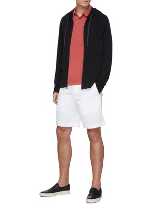 Figure View - Click To Enlarge - JAMES PERSE - Supima Cotton Drawstring Zip Up Hoodie
