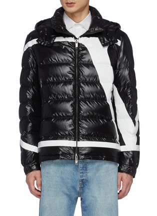 Main View - Click To Enlarge - VALENTINO GARAVANI - Large 'V' Logo Print Quilted Nylon Hooded Puffer Jacket
