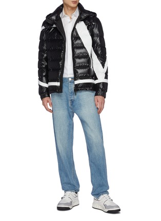 Figure View - Click To Enlarge - VALENTINO GARAVANI - Large 'V' Logo Print Quilted Nylon Hooded Puffer Jacket