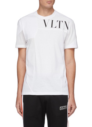Main View - Click To Enlarge - VALENTINO GARAVANI - VLTN logo patchwork T-shirt