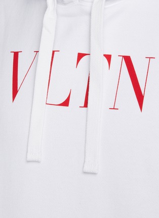  - VALENTINO GARAVANI - Contrast VLTN Logo Print Cotton Jersey Hoodie