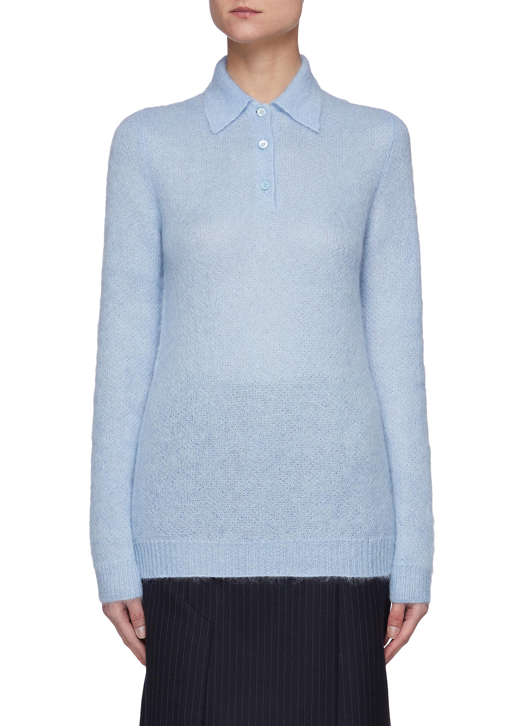 PRADA | Long Sleeved Mohair Polo Shirt | Women | Lane Crawford