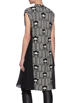 Back View - Click To Enlarge - PRADA - Cap Sleeve Allover Graphic Knit Dress