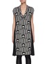 Main View - Click To Enlarge - PRADA - Cap Sleeve Allover Graphic Knit Dress