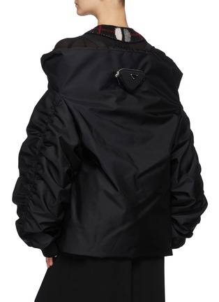 Back View - Click To Enlarge - PRADA - Fold Over Shoulder Triangular Pouch Nylon Bomber Jacket