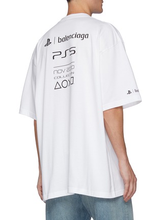 Back View - Click To Enlarge - BALENCIAGA - x Playstation Logo Print Cotton T-shirt