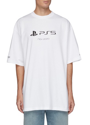 Main View - Click To Enlarge - BALENCIAGA - x Playstation Logo Print Cotton T-shirt