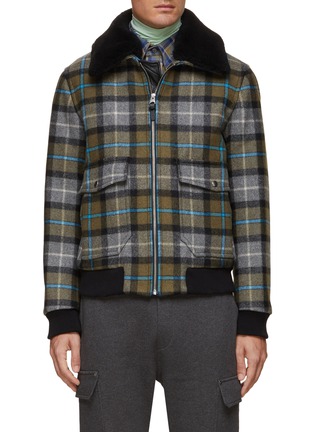 Main View - Click To Enlarge - MACKAGE - Theo-NV' Plaid Wool Blend Bomber Jacket