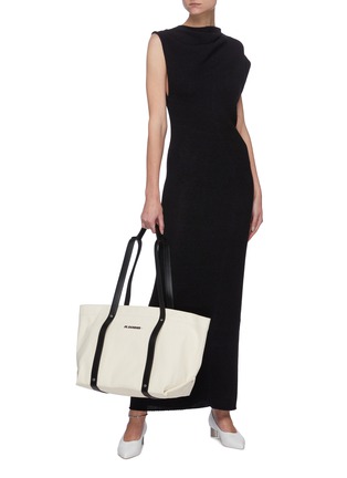 Figure View - Click To Enlarge - JIL SANDER - Gather Shoulder Detail Sleeveless Maxi Knit Dress