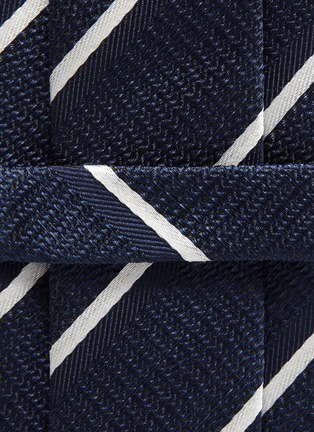 Detail View - Click To Enlarge - STEFANOBIGI MILANO - Volga' Striped Cotton Silk Blend Tie