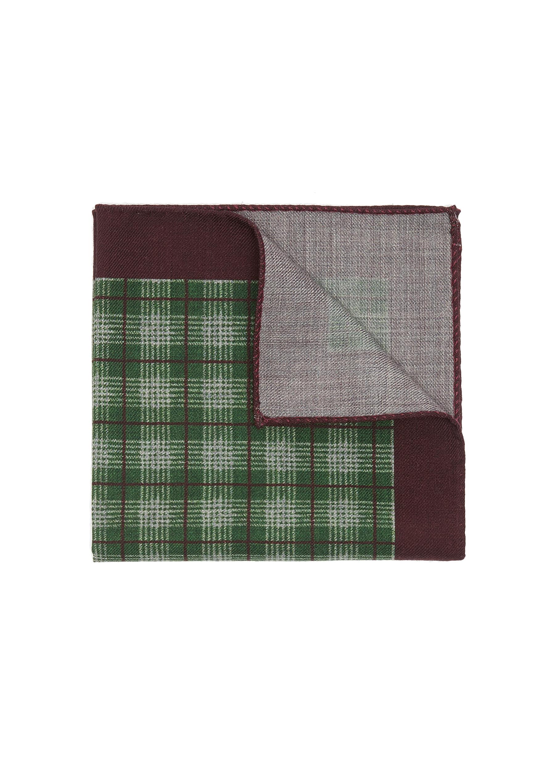 Centre Gingham Print Wool Handkerchief