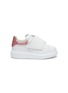 Main View - Click To Enlarge - ALEXANDER MCQUEEN - 'Molly' contrast heel tab velcro oversized sole Todder and Kids sneakers