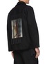 Back View - Click To Enlarge - SONG FOR THE MUTE - Bird Oil Paint Back Panel Fringe Cotton Jacket