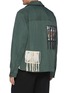 Back View - Click To Enlarge - SONG FOR THE MUTE - Triplets Oil Paint Back Panel Fringe Cotton Jacket