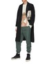 Figure View - Click To Enlarge - SONG FOR THE MUTE - Pink Boogeyman' Graphic Patch Fringe Detail Coat