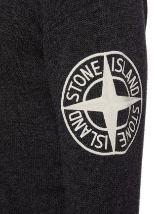  - STONE ISLAND - 'Geelong' Anagram Embroidered Sleeve Wool Sweater