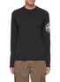 Main View - Click To Enlarge - STONE ISLAND - 'Geelong' Anagram Embroidered Sleeve Wool Sweater