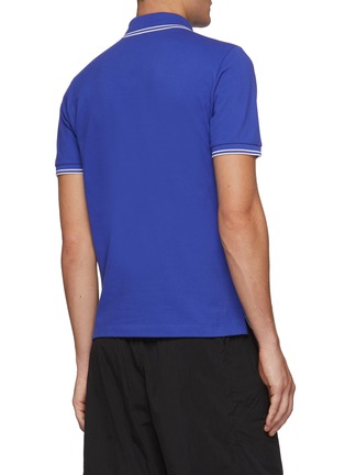 Back View - Click To Enlarge - STONE ISLAND - Stretch Cotton Pique Short Sleeve Logo Polo